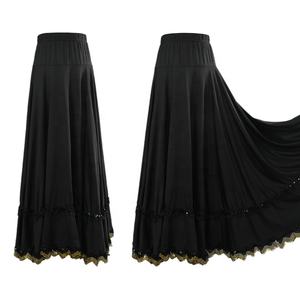 Women Full Circle Long <b>Skirt</b> Ruffled Dance <b>Skirt</b> For Ballroom Ethnic Dance <b>Flamenco</b> Parties Stage Performances Dancing Costumes - Product Image 2
