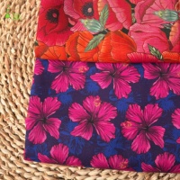Tissu Popeline 100% Coton Peigné Léger, Respirant et Doux à Imprimé Floral pour Robes, Chemises et Vêtements pour Filles - Vente en Gros Personnalisée