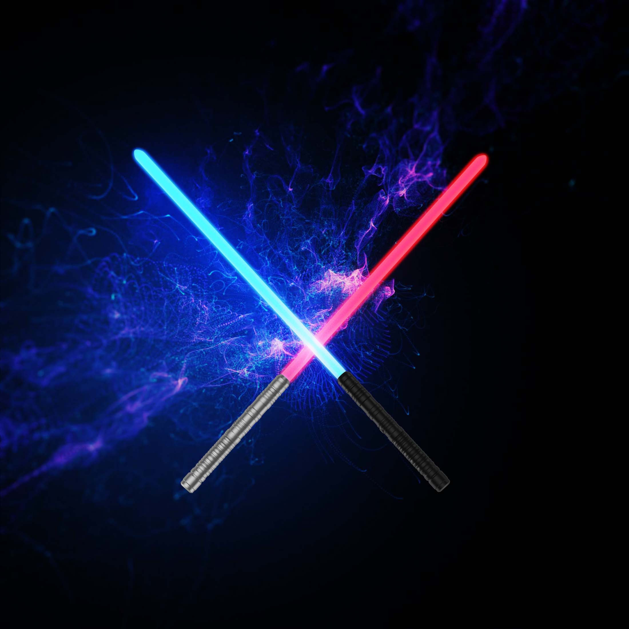 Оптовая торговля светло-сабля металлический рукояти 2 шт RGB 7 видов цветов со звуком Type-C аккумуляторная батарея 2 в 1 дуэль свет сабля для детей