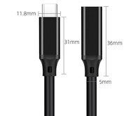 Kebaolong Typ-C Stecker auf Buchse Verlängerungskabel, USB3.2 Docking-Festplattenkabel für 4K-Bildschirmprojektion und Datenübertragung