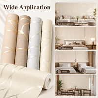 Rouleau de papier peint décoratif en PVC imperméable à rayures modernes, garantie 4 ans pour salon, chambre et intérieur d'hôtel