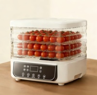 Deshidratador Eléctrico de Alimentos de 5 Bandejas, Secador de Frutas Mecánico con Temperatura y Temporizador Ajustables, Ecológico y Silencioso, 160W