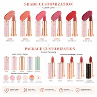 Rouge à lèvres mat de luxe à marque privée, logo personnalisé, végan, waterproof, longue tenue, haute pigmentation, maquillage pour les lèvres, vente en gros, faible MOQ