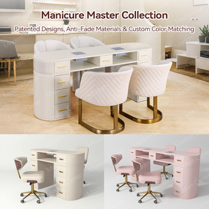 Madamcenter - Juego <span class=keywords><strong>de</strong></span> Mesa y Silla <span class=keywords><strong>de</strong></span> Manicura <span class=keywords><strong>de</strong></span> Lujo, Moderno, Ecológico y Duradero, con Silla <span class=keywords><strong>de</strong></span> <span class=keywords><strong>Manicurista</strong></span> - Product Image 5