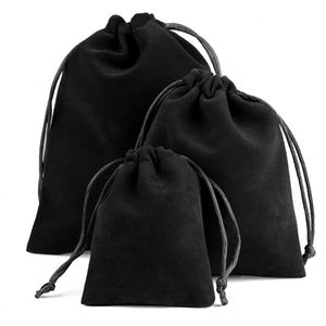 Sac cadeau en velours doux de haute qualité, personnalisé, multicolores, avec cordon de serrage et logo - Product Image 5