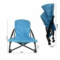 Fauteuil pliant d'extérieur en aluminium, siège portable, chaise de plage décontractée en tissu Oxford, chaise de camping pour tour en voiture, à pieds bas