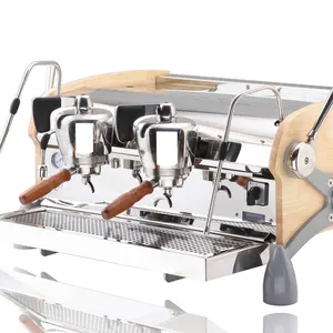 Toptan kahve makinesi 4 2-Espresso çift grup ticari kahve makinesi ile ithal su pompası