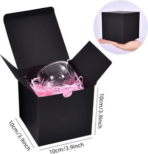 Caja de regalo con tapa para decoración de boda para hombre, embalaje negro con logotipo personalizado DIY, propuesta de fiesta Premium - Product Image 2