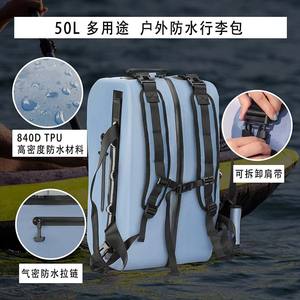 Bolsa de Lona Impermeable de TPU 840D, Mochila Seca Resistente con Cierre Hermético de Goma, Equipaje Seco para Aventuras al Aire Libre - Product Image 3