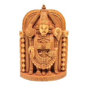 Balaji Handmade Carving in wood - Lord Venkateswara of Tirupati Idol Sculpture Murti in high quality <b>kadam</b> wood - 9 inches - Product Image 1