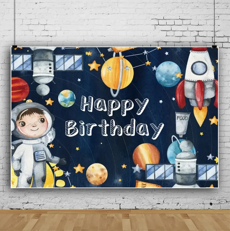 7*5 футов космический фон для фотосъемки с днем рождения астронавт ракета баннер для детского дня рождения