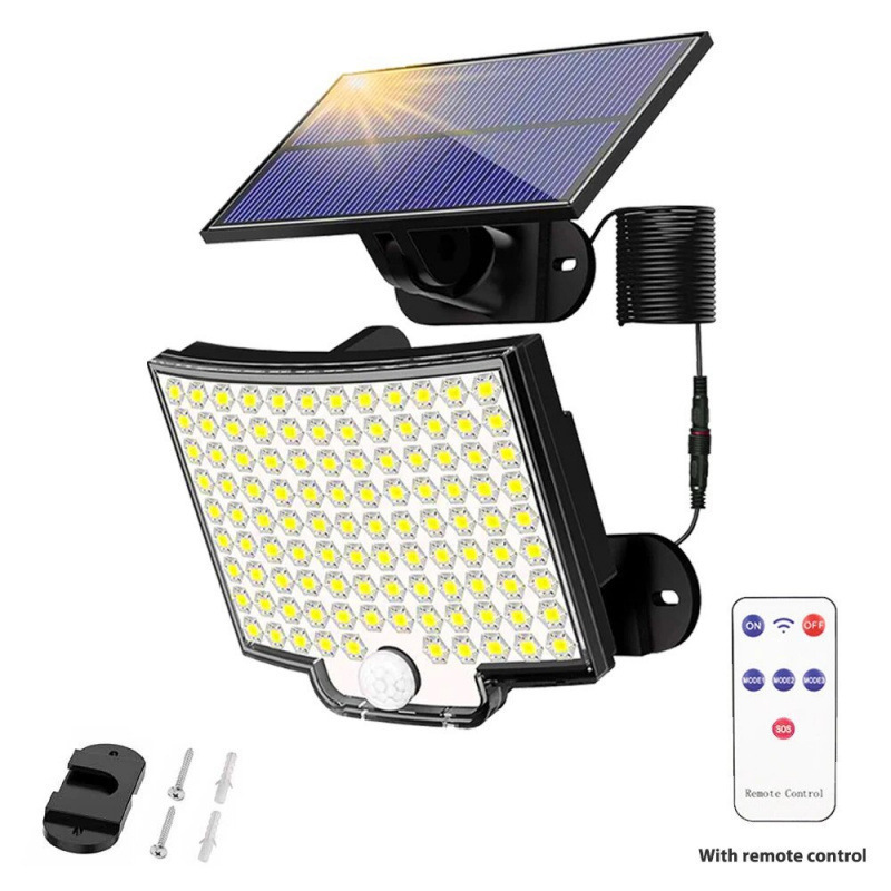 Solar Lights Outdoor 106 LED Solar Powered Motion Sensor Flood Lights with Remote Dusk to Dawn Led Solar Security Wall Lights