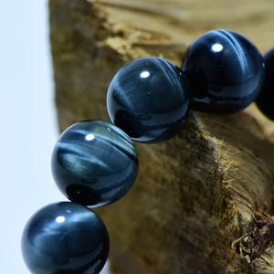 Bracciale Elastico con Perle Rotonde in Occhio di <span class=keywords><strong>Tigre</strong></span> Blu Naturale, Pietre Curative, Bracciali in Occhio di <span class=keywords><strong>Tigre</strong></span> Giallo per Regali - Product Image 3