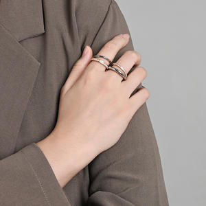 European Style Four Layer <b>Stacked</b> Diamond <b>Ring</b> Gold Finish Women's Index Finger <b>Ring</b> Everyday Wear Geometric Design - Product Image 4