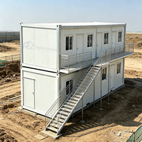 Maison préfabriquée modulaire en conteneur plat de 20 pieds, dortoir, bâtiment temporaire pour chantier de construction