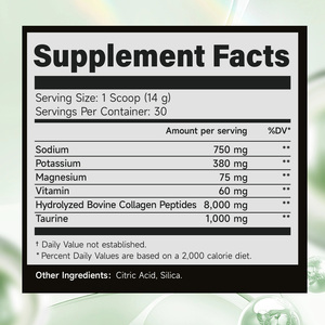 Colágeno en Polvo Electrolítico Más Vendido con Sodio, Potasio, <span class=keywords><strong>Magnesio</strong></span>, Vitamina, Taurina, Péptidos de Colágeno Bovino Hidrolizado - Product Image 2