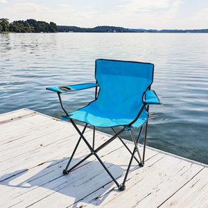 Chaise de camping pliable moderne en métal <span class=keywords><strong>BENNOS</strong></span> - Chaise portable pour la plage et la pêche en plein air avec porte-gobelet - Product Image 4