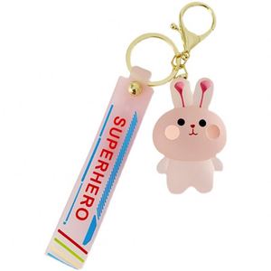 Resin Cute Animal Resin Key <b>Ring</b> Crystal Blush Animal Keychains Cute Solid Color Resin Cute <b>Frog</b> Rabbit Keychain Accessories - Product Image 5
