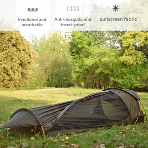 Siêu nhẹ người duy nhất không thấm nước Backpacking bivy Lều màu xám một phòng ngủ với nhôm cực cho cắm trại - Product Image 2