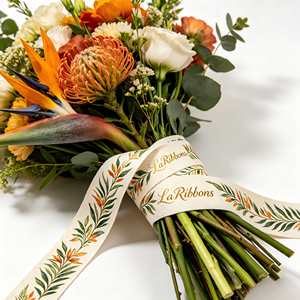 Cinta de Grosgrain Personalizada con Impresión en Lámina Dorada de 2 Pulgadas con Cinta de Poliéster OEKO‑TEX para Envoltura de Regalos - Product Image 3