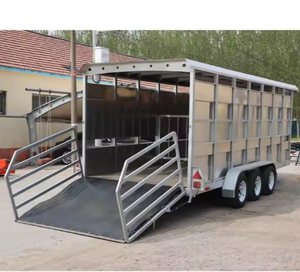 Cheval de porc 5000 kg etc. <span class=keywords><strong>Remorque</strong></span> de transport d'animaux et de bétail 3 essieux avec escalade - Product Image 1