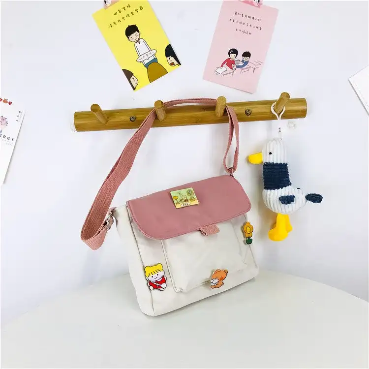 Fashion Messenger Single Sling Korean Shoulder Kawaii Cute Small Canvas Ita Bag Crossbody