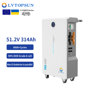 Batterie au phosphate de fer et de lithium LVTOPSUN de haute qualité 51,2 V 314 Ah, 8000 cycles, garantie 10 ans avec indicateur lumineux LED - Product Image 1