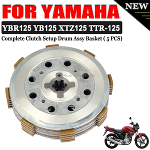 Cesta de conjunto de tambor de configuración de embrague completa (5 uds) Kit de placas de fricción placas de embrague para <span class=keywords><strong>YAMAHA</strong></span> YBR125 <span class=keywords><strong>YB</strong></span> 125 XTZ125 - Product Image 2