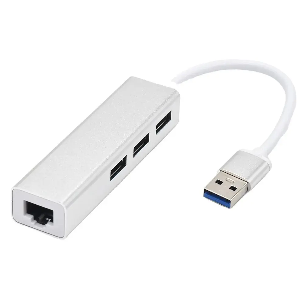 1000mbps Gigabit 3 Ports Usb 3.0 Usb-c To Lan Type C Hub Usb Ethernet Adapter For Macbook Laptop Pc
