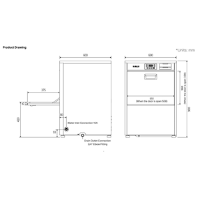 Lavavajillas Eléctrico Compacto Bajo Encimera, Acero Inoxidable 304, Rociador Giratorio, Control Digital de un Toque, Diseño de Puerta Frontal para Restaurante - Product Image 6