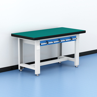 Banc de travail antistatique robuste ESD avec 3 tiroirs verrouillables, structure en acier, table de travail industrielle pour atelier d'usine électronique
