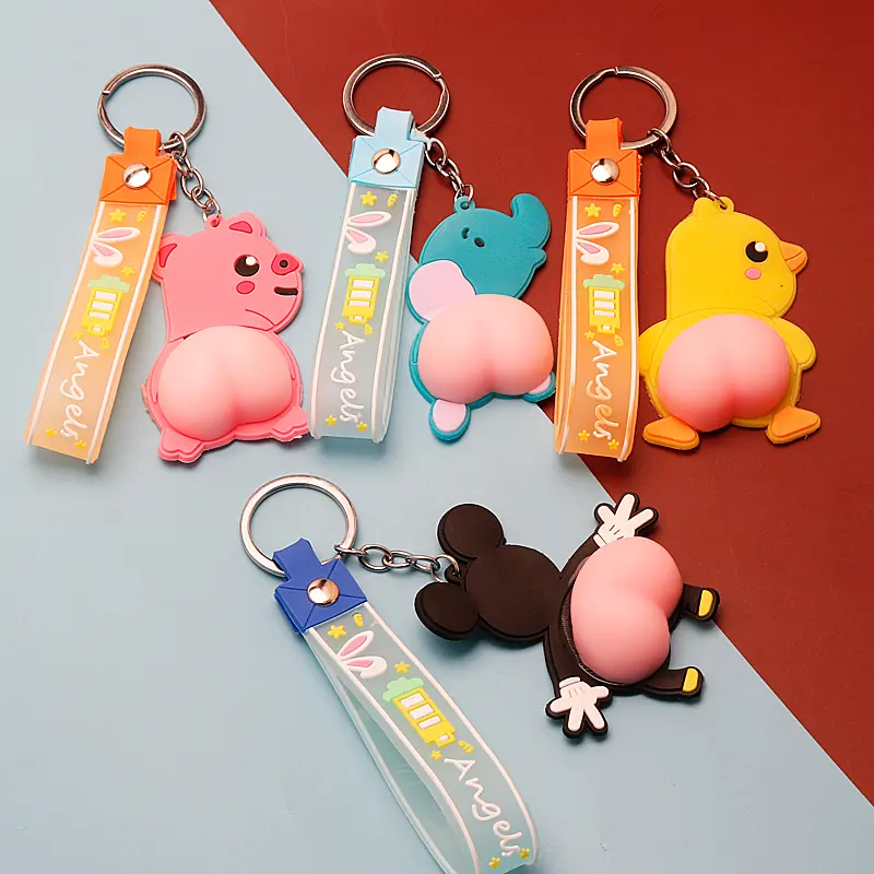 Promotional Products Christmas Kid Gift Custom Logo Violin Cute Kawaii 3d Key Chain Customized Soft Silicone Pvc Rubber Keychain