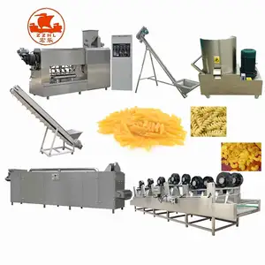 Electric Spaghetti Noodle Making Machine Pasta Production Line 500Kg Fusilli Snack Extruder