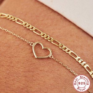 Fashion Simple S925 Sterling Silver Hollow love Glossy Simple Versatile <b>Stacked</b> <b>Bracelet</b> - Product Image 5
