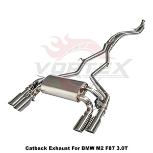 Échappement en acier inoxydable Vortex Performance compatible avec BMW M2 F87 3.0T 2017+ avec soupape électronique, silencieux cat-back - Product Image 3