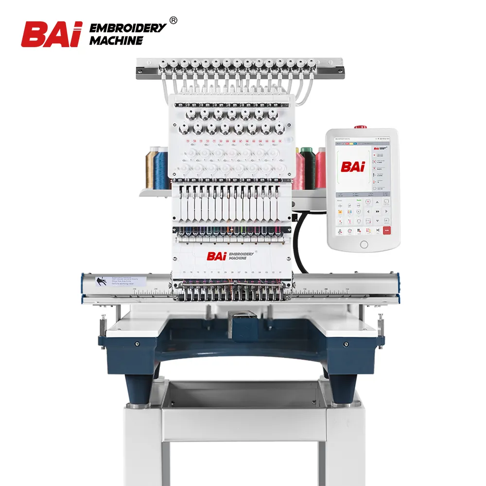 BAI one head 350*500 embroidery area DAHAO system good quality embroidery machine with design software