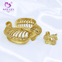 Ensemble de bijoux MEIZI en argent plaqué diamant, bracelet et bague pour fiançailles, style religieux orthodoxe, cadeau d'anniversaire