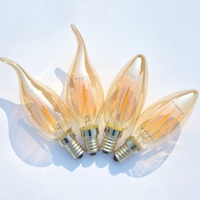 Ampoules LED à filament Edison rétro vintage C35 à queue 120V 220V E12 E14 2W 4W 6W, ampoules LED bougie pour éclairage de lustre