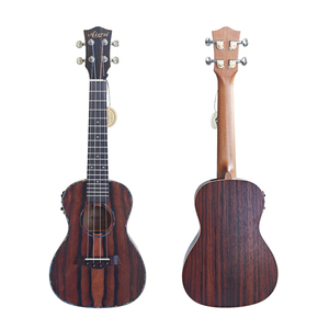 Gran Stock Aiersi marca 23 pulgadas <span class=keywords><strong>Java</strong></span> ébano eléctrico madera ukelele 4 cuerdas Hawaii guitarra instrumentos musicales gran oferta OEM ODM - Product Image 1
