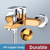 Robinet de douche en céramique à poignée unique haute performance, mitigeur eau chaude/froide, ensemble de douche pour salle de bain et baignoire