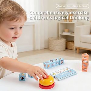 Juego de Bloques de Madera con Patrones de Animales de Granja/Marinos/Safari para Niños, Juego de Reconocimiento de Formas - Product Image 2