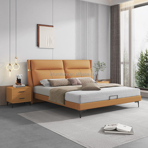 Foshan Factory Direct <b>Cheap</b> Hotel Bed for Budget 3-Star Hotels Durable Economy Upholstery Bed with <b>Padded</b> Headboard & Nighsttand - Product Image 3