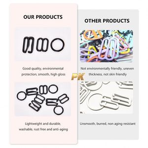 Anneau et ajusteur de soutien-gorge en plastique noir personnalisé professionnel d'usine - Product Image 2