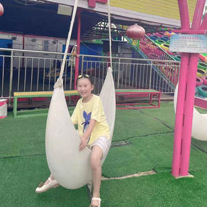 Sedia a Dondolo Illuminata a LED a Forma di Mezzaluna, Impermeabile, Arredo da <span class=keywords><strong>Esterno</strong></span> per Bambini e <span class=keywords><strong>Adulti</strong></span>, <span class=keywords><strong>Altalena</strong></span> Luminosa in Plastica per Patio - Product Image 6