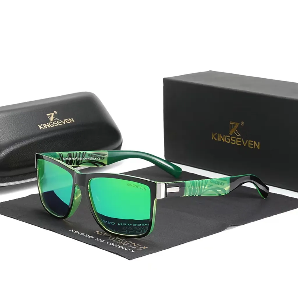 Echte quadratische Retro-Farbverlauf-Sonnenbrille der Marke KINGS EVEN für Damen-und Herren-Sport brillen aus Kohle faser N752