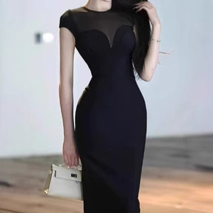 Bodycon <span class=keywords><strong>de</strong></span> gama alta <span class=keywords><strong>de</strong></span> punto Falda larga <span class=keywords><strong>de</strong></span> malla empalme pequeño vestido <span class=keywords><strong>de</strong></span> <span class=keywords><strong>fiesta</strong></span> negro al por mayor para vestido <span class=keywords><strong>de</strong></span> vendaje <span class=keywords><strong>de</strong></span> verano - Product Image 4
