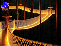 Pont en filet d'escalade pour enfants en plein air avec corde en acier et HDPE résistant aux UV, suspension sécurisée, aire de jeux pour la marche, capacité supérieure à 500 kg