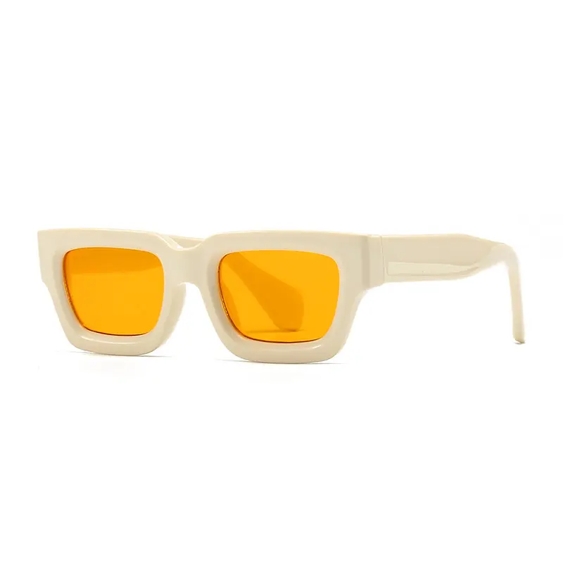 Lunettes de luxe personnalisées concepteur célèbre hommes noir Rectangle nuances 2023 mode jaune lentilles classique carré lunettes de soleil