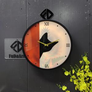 Reloj de Pared de Diseño de <span class=keywords><strong>Hierro</strong></span> de Lujo Art Deco Minimalista Moderno de 45 CM con Luz Nocturna LED para Decoración del Hogar, Dropshipping DDP - Product Image 5