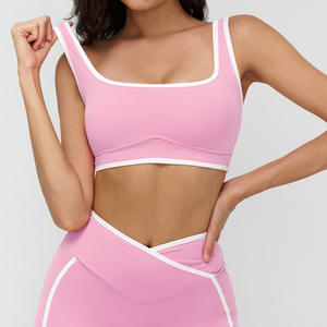Reggiseno Sportivo Rosa Chiaro Sexy e Morbido per Giovani Donne, con Spalline Spesse per Fitness e Sport - Product Image 1